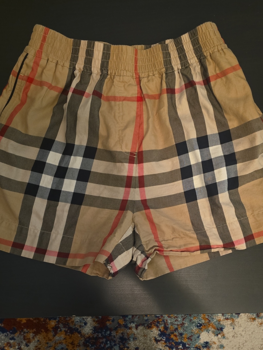 BURBERRY Check Pull-On Shorts, US 4